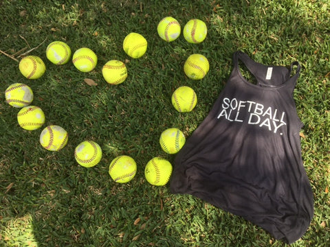Baseball or Softball All Day Bella + Canvas - Women's Flowy Racerback Tank - 8800
