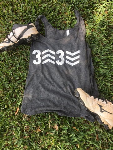 SALE -  3 Up 3 Down Screen Print Bella + Canvas - Women's Flowy Racerback Tank - 8800