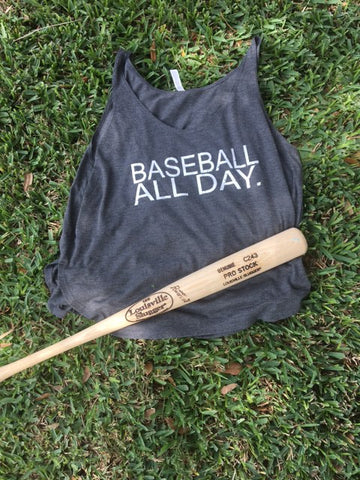 Softball or Baseball All DayBella + Canvas - Women's Flowy Tank with Side Slit - 8802