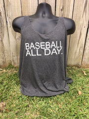 Baseball or Softball All Day Bella + Canvas - Women's Flowy Racerback Tank - 8800