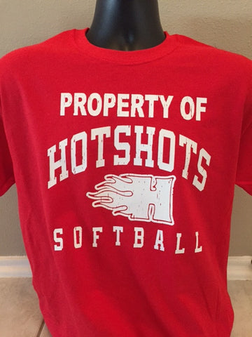 SOFTSTYLE GILDAN  - HOTSHOTS - Distrissed Property of Hotshots - Adult Gildan Softstyle - 64000