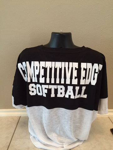 Competitive Edge - Short Sleeve Pom Pom Jersey made by Boxercraft - Black