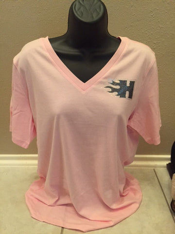 PINK OUT Bella + Canvas - Women's Relaxed Short Sleeve Jersey V-Neck Tee - 6405
