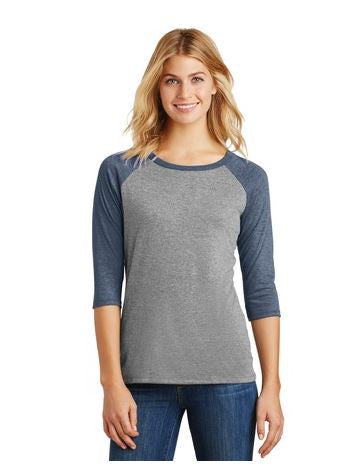 Glitter Flake -  ILLUSIONS - District Made® Ladies Perfect Tri® 3/4-Sleeve Raglan. DM136L