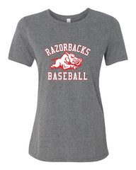 RAZORBACKS -  Ladies Bella + Canvas - Women's Relaxed Short Sleeve Jersey Tee - 6400