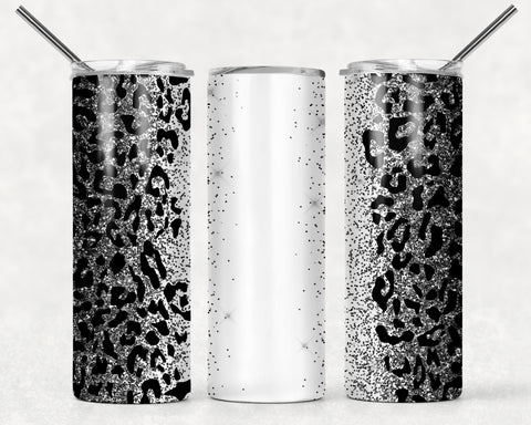 Black - Silver - White Leopard  -  20 oz Tumbler