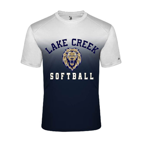 LAKE CREEK OMBRE  - BADGER SHORT Sleeve Tee Drifit - ADULT