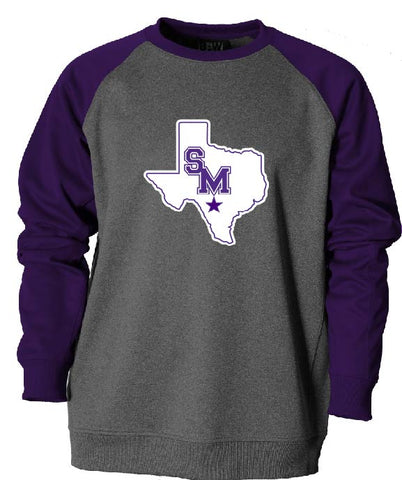 SAN MARCOS RATTLERS - ADULT  F270 Men's Raglan Crewneck Fleece