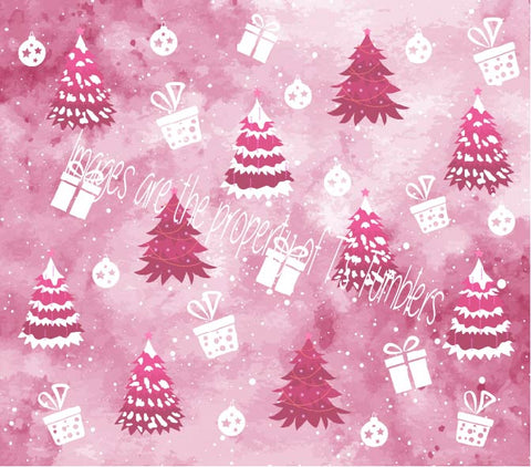 Skinny Tumbler  -  Pink Xmas Tree & Gifts Pink Series
