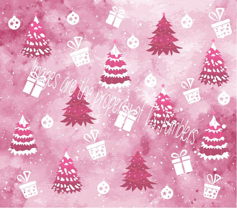 Skinny Tumbler  - Pink Xmas Trees - Pink Series