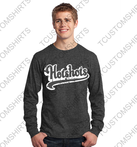 NEW  - HOTSHOTS - RETRO - DISTRESSED LONG SLEEVE TSHIRT