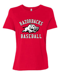 RAZORBACKS -  Ladies Bella + Canvas - Women's Relaxed Short Sleeve Jersey Tee - 6400