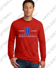 HAYS SOFTBALL -  Adult - Heavy Cotton Long Sleeve T-Shirt