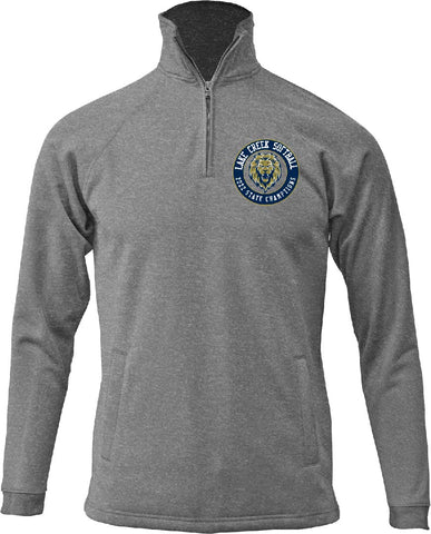 LAKE CREEK Adult Quarter Zip Sweatshirt with Pockets F125 - STATE CHAMPIONS LOGO