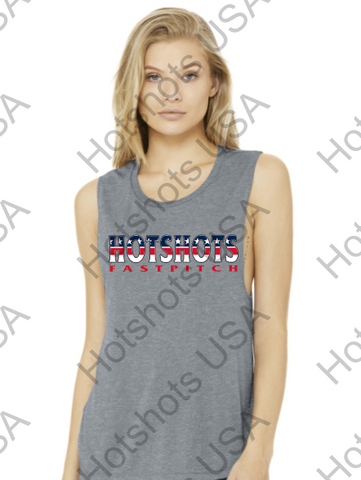 RWB HOTSHOTS LADIES Women's Flowy Scoop Muscle Tank  Bella + Canvas 8803