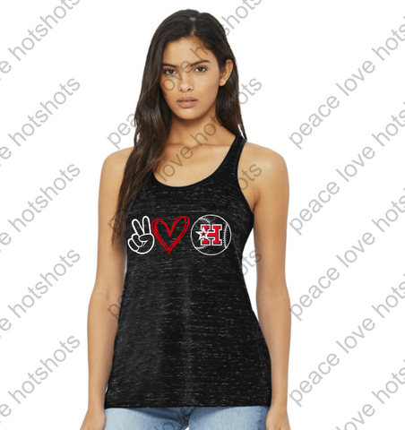YOUTH - HOTSHOTS-  Peace Love Hotshots - Bella Flowy Tank - YOUTH