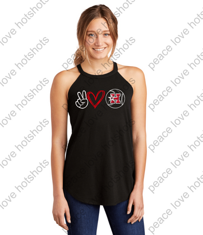 HOTSHOTS-  Peace Love Hotshots - Rocker Tank