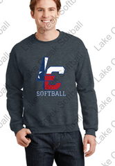 LAKE CREEK -  LC SOFTBALL RWB LOGO - Jerzees - NuBlend Crewneck Sweatshirt - 562MR