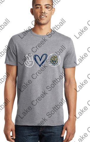 LAKE CREEK - PEACE LOVE LIONS SB -ADULT - DT5000 District ® The Concert Tee ®