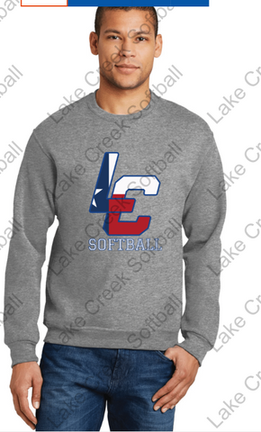 LAKE CREEK -  LC SOFTBALL RWB LOGO - Jerzees - NuBlend Crewneck Sweatshirt - 562MR