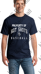 HOT SHOTS BASEBALL  - PROPERTY OF GILDAN - ADULT AND YOUTH TEE