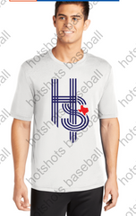 HOT SHOTS BASEBALL LOGO-  GRAY or WHITE Sport-Tek® Adult PosiCharge® Competitor™ Tee. ST350