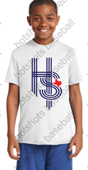 HOT SHOTS BASEBALL LOGO-  GRAY or WHITE Sport-Tek® YOUTH PosiCharge® Competitor™ Tee. ST350