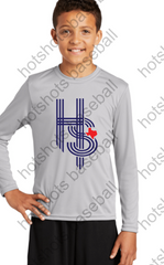 HOT SHOTS BASEBALL LOGO-  GRAY or WHITE Sport-Tek® YOUTH PosiCharge® Competitor™ Tee. ST350