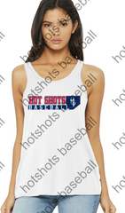 HOT SHOTS BASEBALL HOME PLATE LOGO  - Ladies Bella  Flowy Racerback Tank - 8800