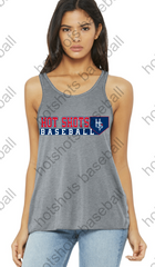 HOT SHOTS BASEBALL HOME PLATE LOGO  - Ladies Bella  Flowy Racerback Tank - 8800