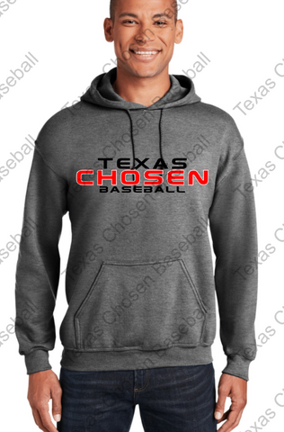 TEXAS CHOSEN BASEBALL -YOUTH and ADULT GILDAN HOODIE - TEXAS CHOSEN BB LOGO