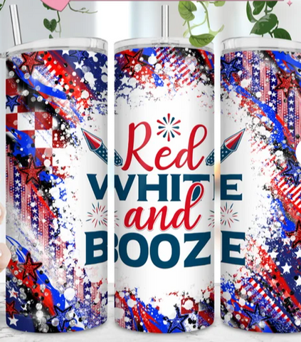 Red, White and Booze-  20 oz Tumbler