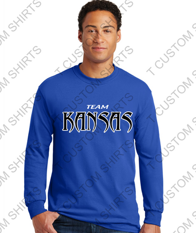 TEAM KANSAS - ADULT Gildan - Heavy Cotton Long Sleeve T-Shirt - 5400