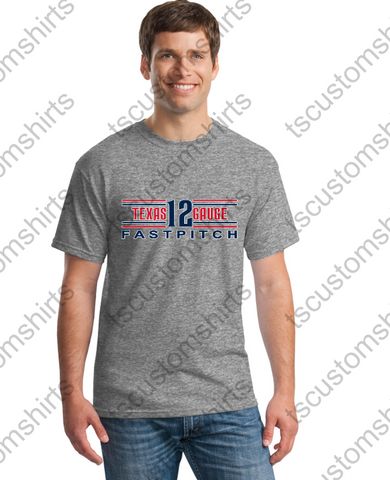 Texas 12 Gauge Fastpitch -  ADULT -Gildan - 50/50 TEE - 8000