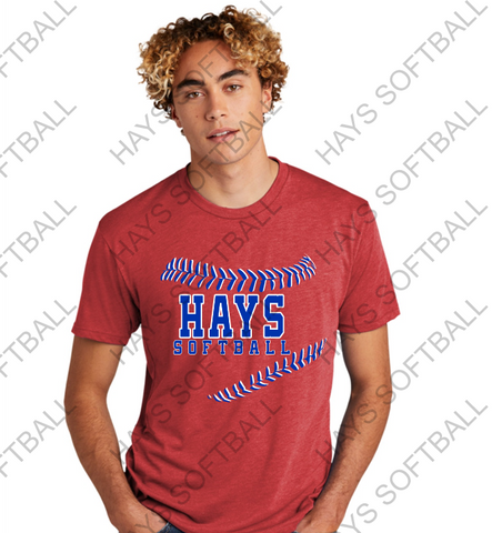 HAYS SOFTBALL - SOFT TRIBLEND ADULT Next Level - Triblend Crew - 6010 T-SHIRT