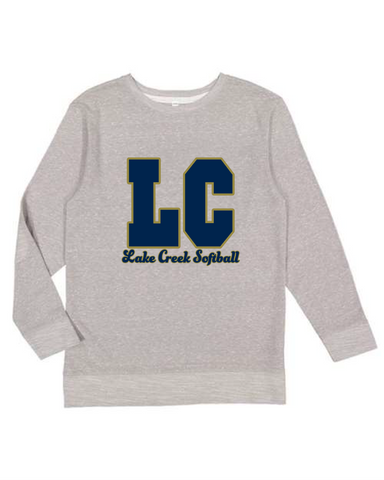 LAKE CREEK SOFTBALL Large LC  LOGO - Harborside Mélange French Terry Pullover OR Hoodie 6965/6775
