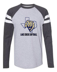 LAKE CREEK - LAT - LC CHAMPIONS or LC TEXAS LION Fine Jersey Mash Up Long Sleeve Tee - 6934