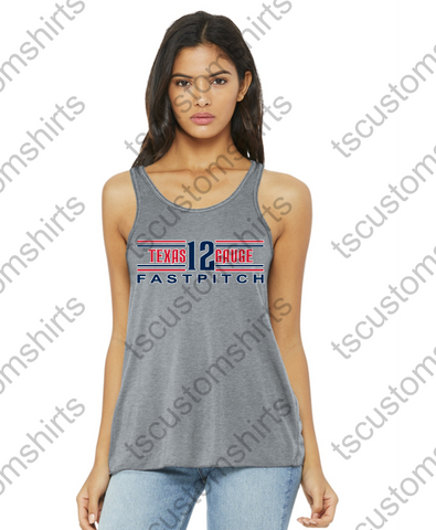 Texas 12 Gauge Fastpitch Home Plate Ladies Bella Flowy Tank