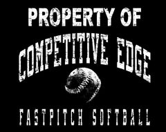 COMPETITIVE EDGE - SOFTBALL Distrissed Property of Competitive Edge -YOUTH Gildan - Heavy Cotton T-Shirt - 5000