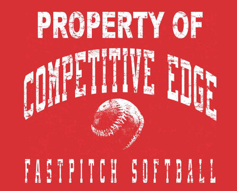 COMPETITIVE EDGE - SOFTBALL Distrissed Property of Competitive Edge - ADULT Gildan - Heavy Cotton T-Shirt - 5400 LONG SLEEVE