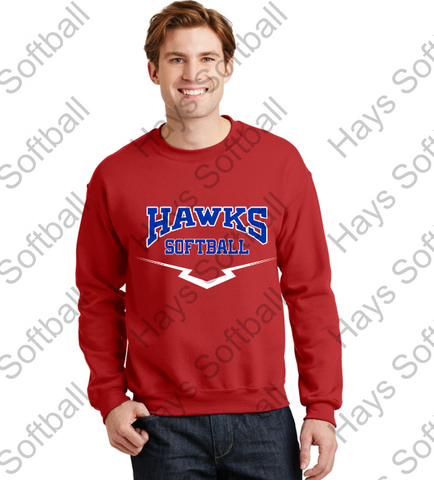 HAWKS SOFTBALL - Heavy Blend Crewneck Sweatshirt