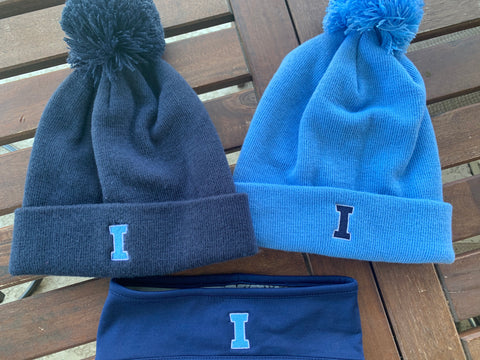 EMBROIDERED "I" - ILLUSIONS - Augusta Pom Beanie
