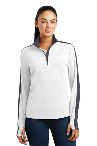 TEXAS 12 GAUGE LST861  Sport-Tek® Ladies Sport-Wick® Textured Colorblock 1/4-Zip Pullover