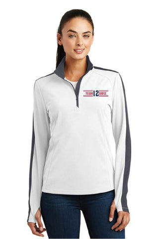 TEXAS 12 GAUGE  LST861  Sport-Tek® Ladies Sport-Wick® Textured Colorblock 1/4-Zip Pullover