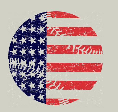 Red - White Blue Distressed Ball - District Made® Ladies Cosmic Twist Back Tank