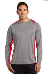 ADULT -Sport-Tek® Long Sleeve Heather Colorblock Contender™ Tee. ST361LS