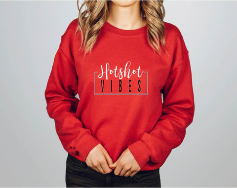 RED - HOTSHOT VIBES - BELLA SPONGE CREWNECK
