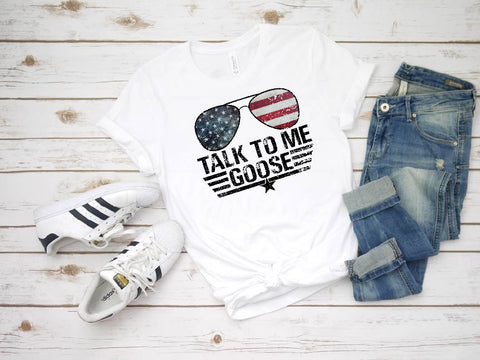 AMERICAN TALK TO ME GOOSE - TOP GUN- RED WHITE AND BLUE - Tank or Tee
