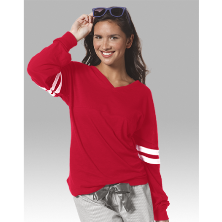 SALE - Red V-Slub Pom Pom Jersey