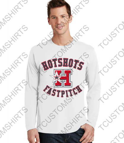 HOTSHOTS NEW COLOR LOGO- COTTON or DRIFT LONG SLEEVE- YOUTH THRU ADULT